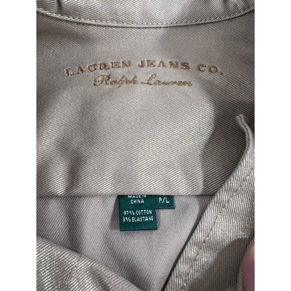 Lauren Jeans Co. Ralph Lauren Gold Metallic Jacket Sz.  P/L Cotton Blend Women's - Picture 3 of 12